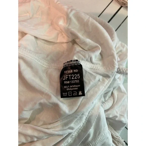 POL Hoodie Rope Drawstring White Pullover Top Whimsical Sleeve Women's Size: S - Picture 6 of 6